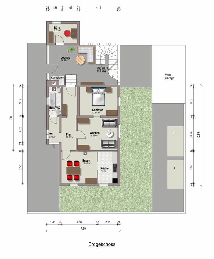 Grundriss EG Zweifamilienhaus Dieburg