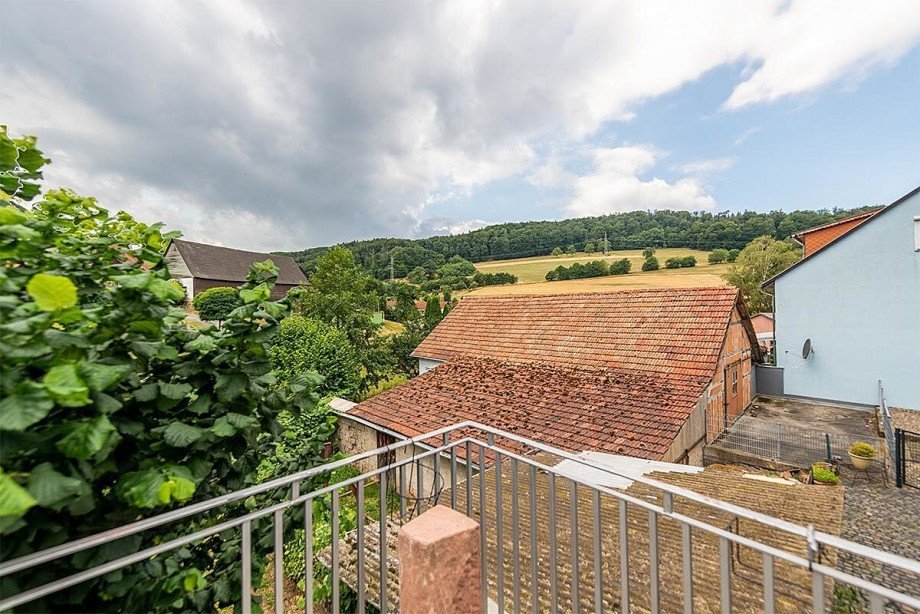 Blick Balkon Einfamilienhaus Reichelsheim (Odenwald)