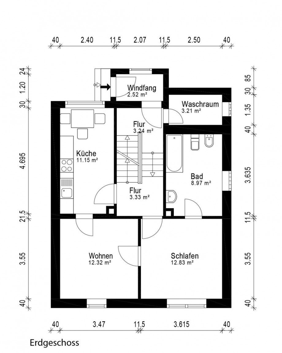 Grundriss-EG Einfamilienhaus Mnster