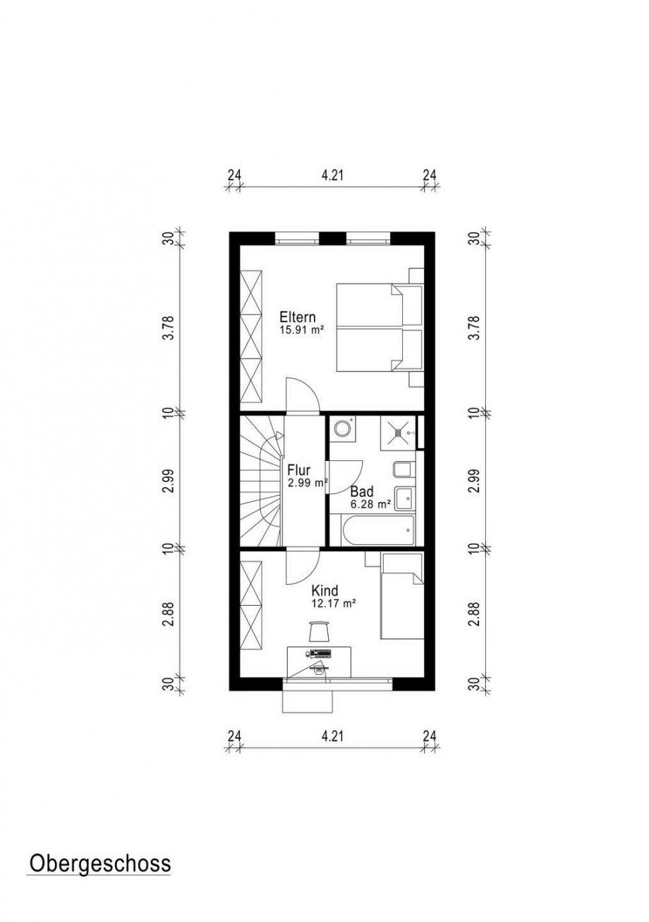 Grundriss OG Reihenmittelhaus Seeheim-Jugenheim