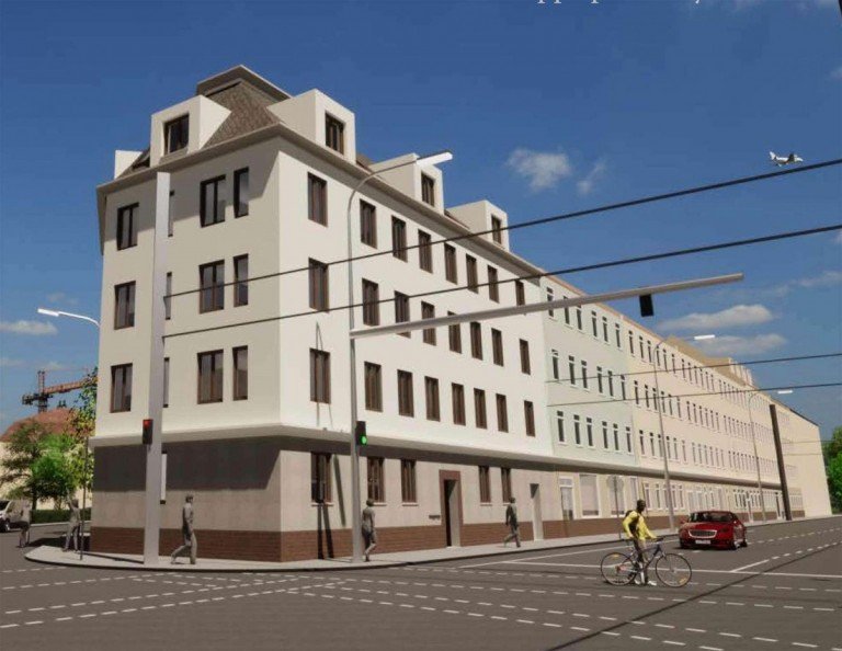 Ansicht Leipzig Wohngrundst�ck Projektentwicklung Prager Stra�e mit Baugenehmigung f�r ein Wohnhaus mit 9 Einheiten