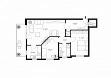 Grunriss sch�ne 3-Zimmerwohnung in Eppertshausen