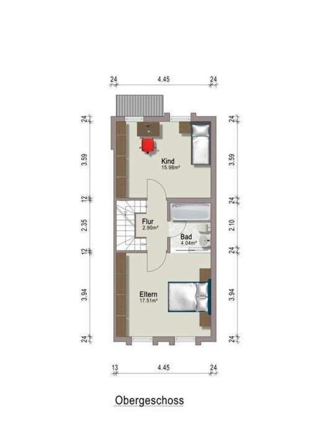 Grundriss OG Reihenmittelhaus Alsbach-Hhnlein