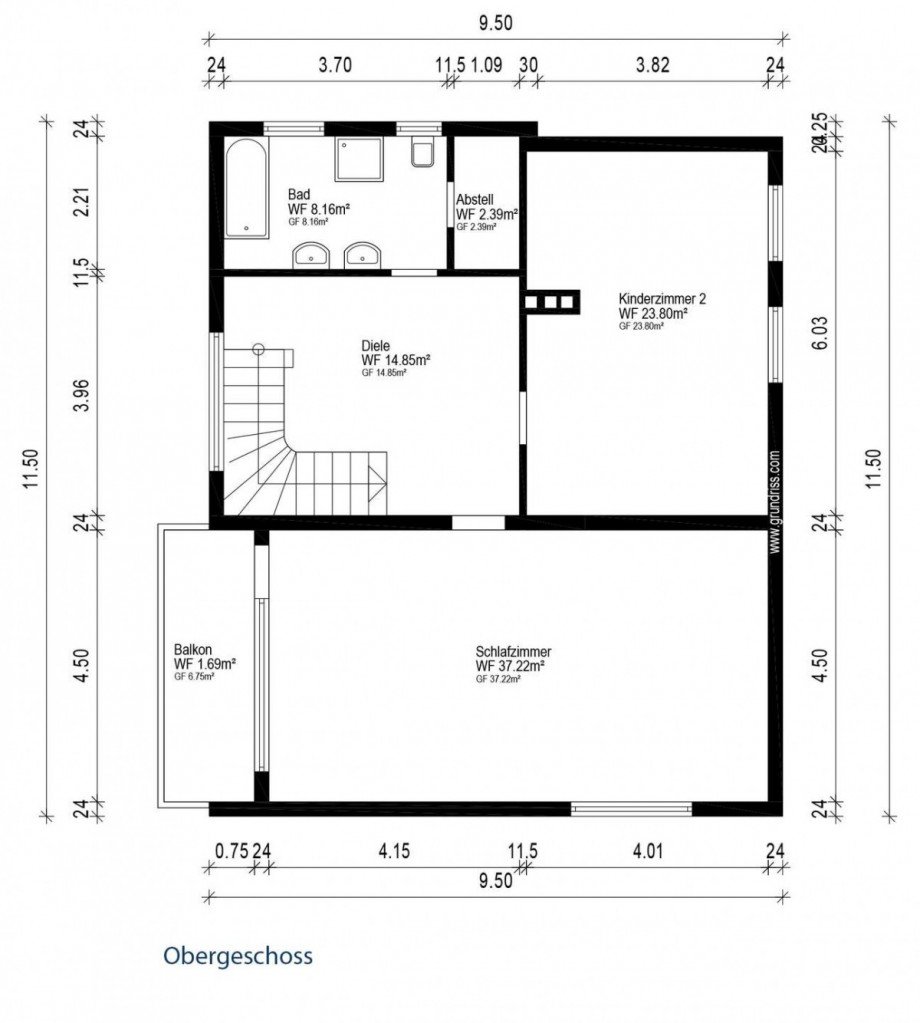 Grundriss OG Einfamilienhaus Trebur