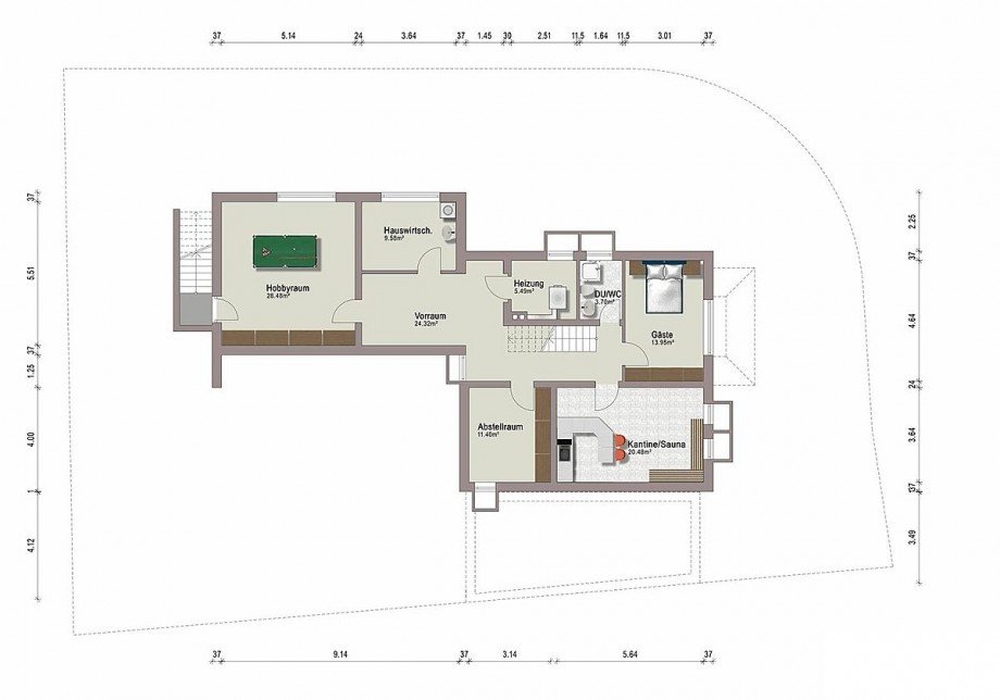 Grundriss UG Einfamilienhaus Bttelborn