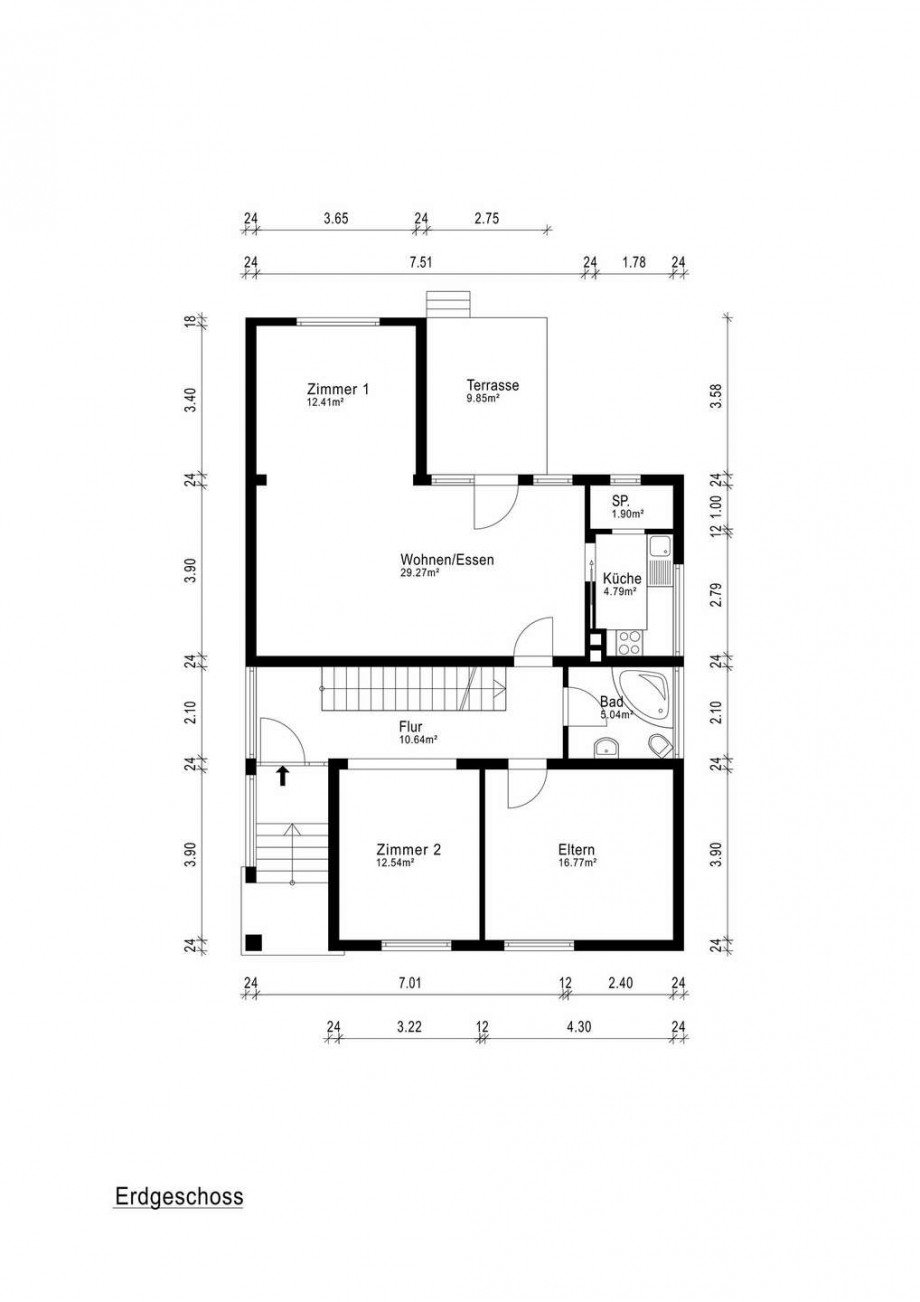 Grundriss VH EG Einfamilienhaus Stockstadt am Rhein