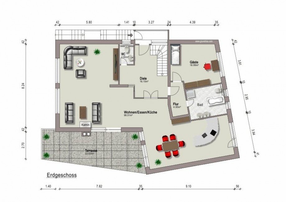 Grundriss EG Einfamilienhaus Schmitten