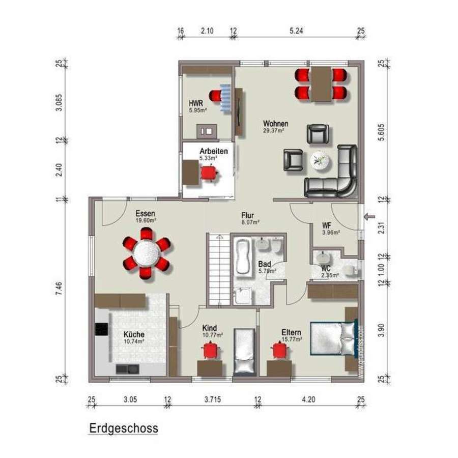 Grundriss EG Bungalow Weiterstadt