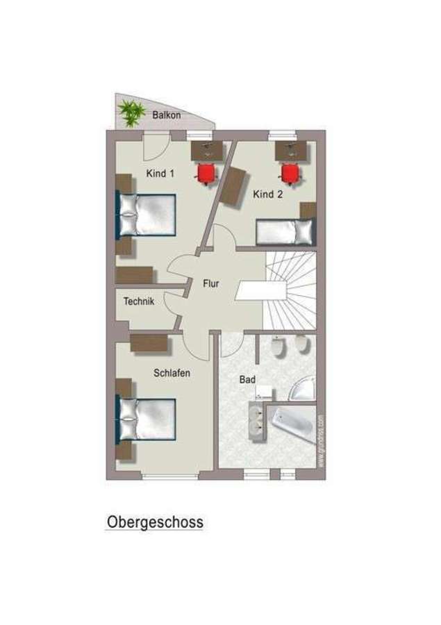 Grundriss OG Reihenmittelhaus Florstadt