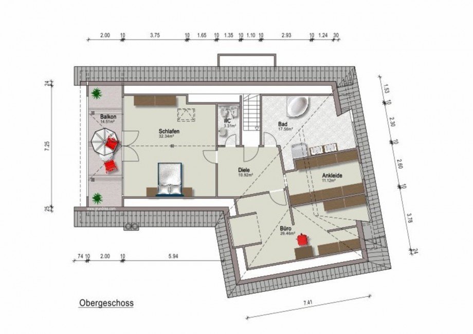 Grundriss OG Einfamilienhaus Schmitten