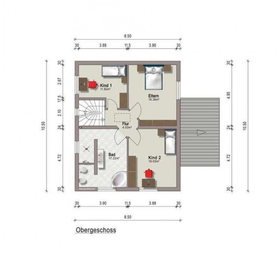 Grundriss OG Einfamilienhaus Weiterstadt