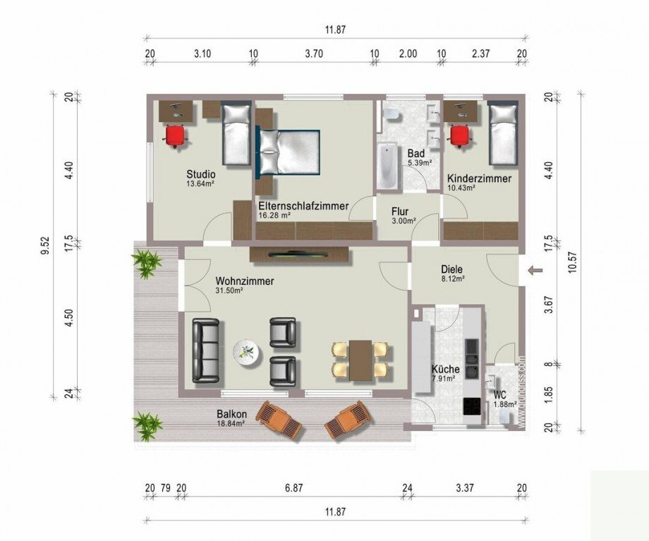 Grundriss Etagenwohnung Darmstadt