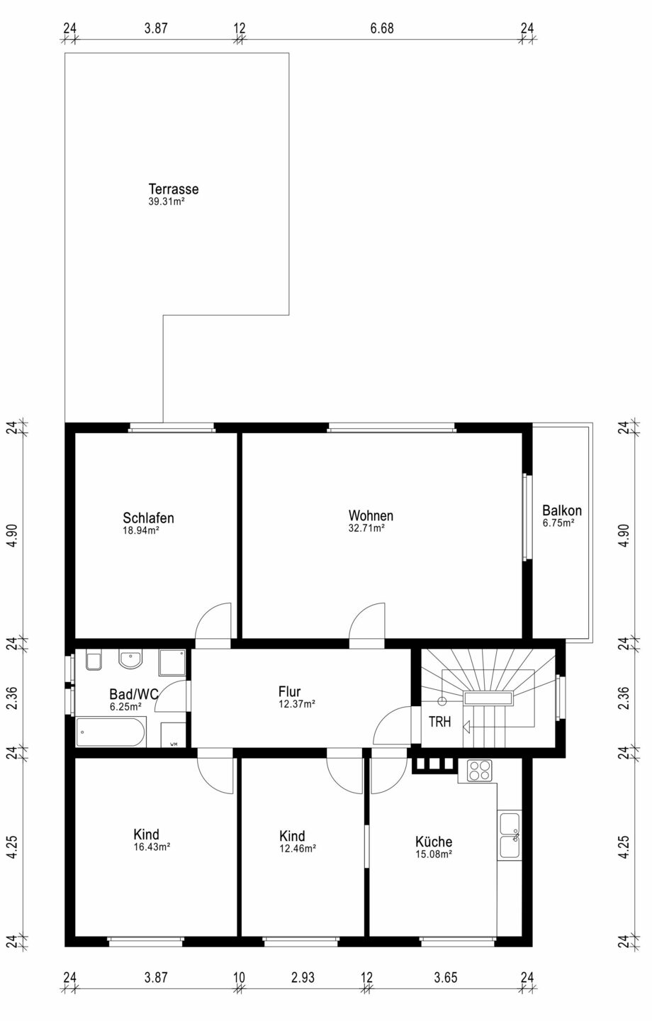 Grundriss OG Zweifamilienhaus Messel