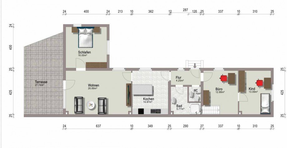 Grundriss EG Einfamilienhaus Darmstadt