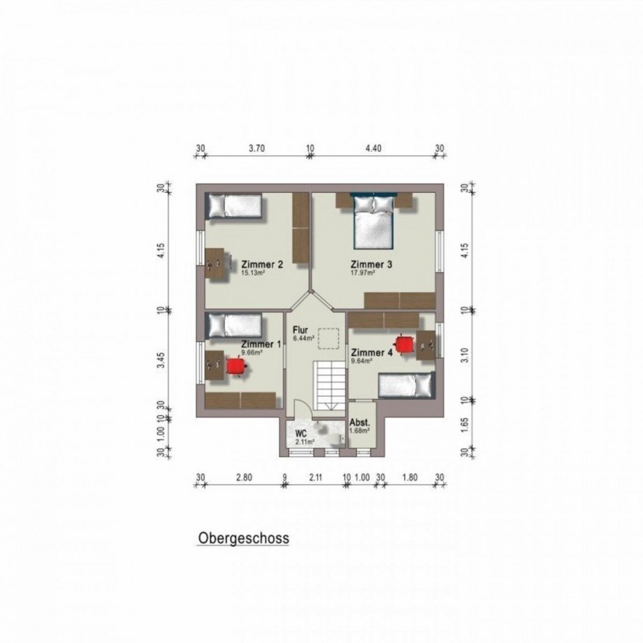 Grundriss OG Einfamilienhaus Seeheim-Jugenheim