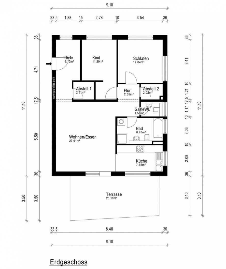 Grundriss Terrassenwohnung Eppertshausen