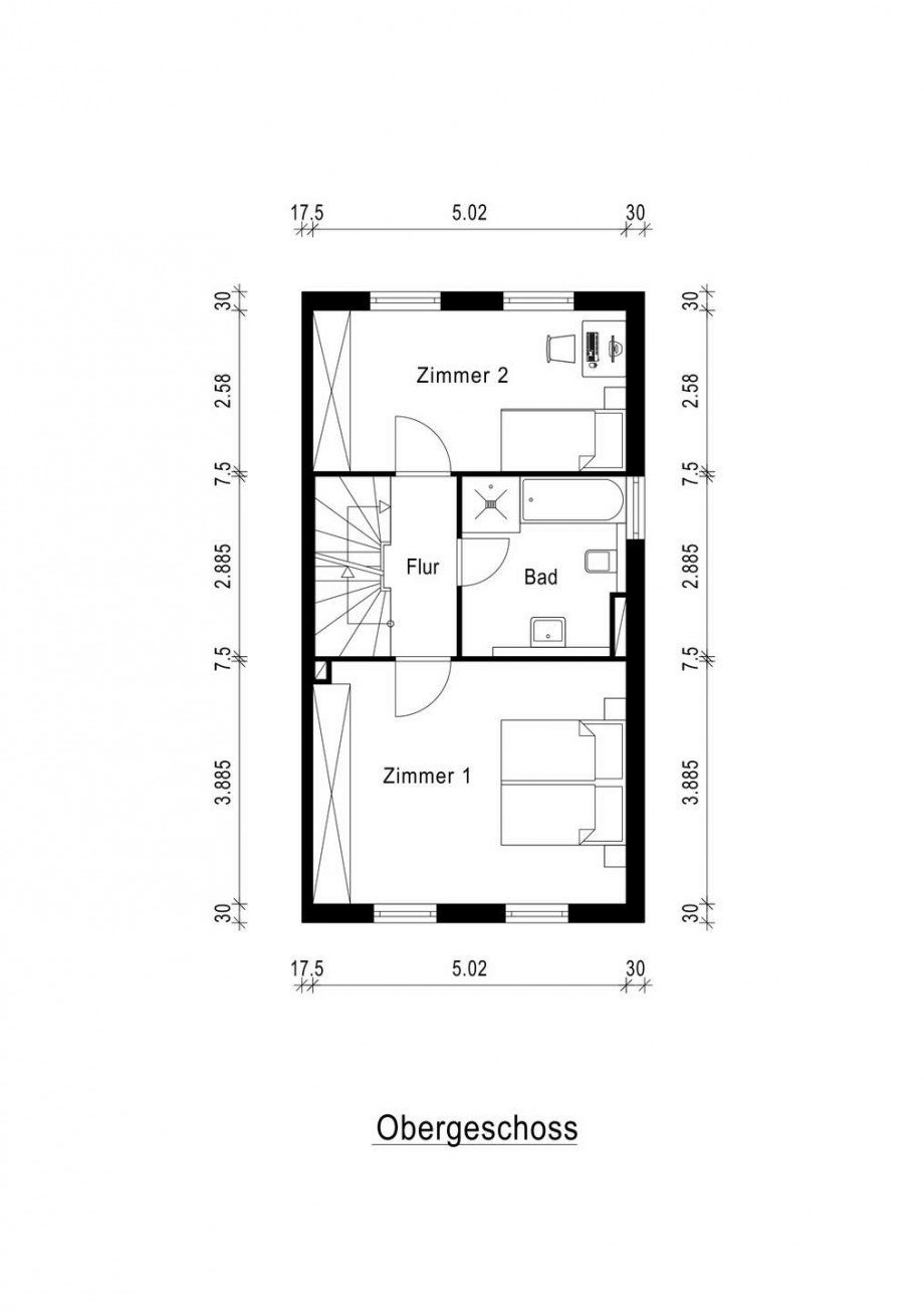Grundriss OG Reihenmittelhaus Hattersheim am Main
