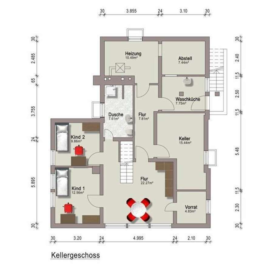 Grundriss UG Bungalow Weiterstadt