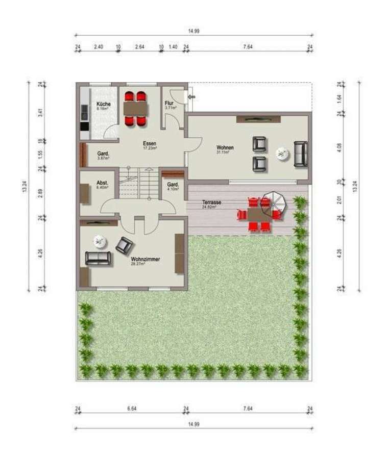 Grundriss EG Einfamilienhaus Darmstadt