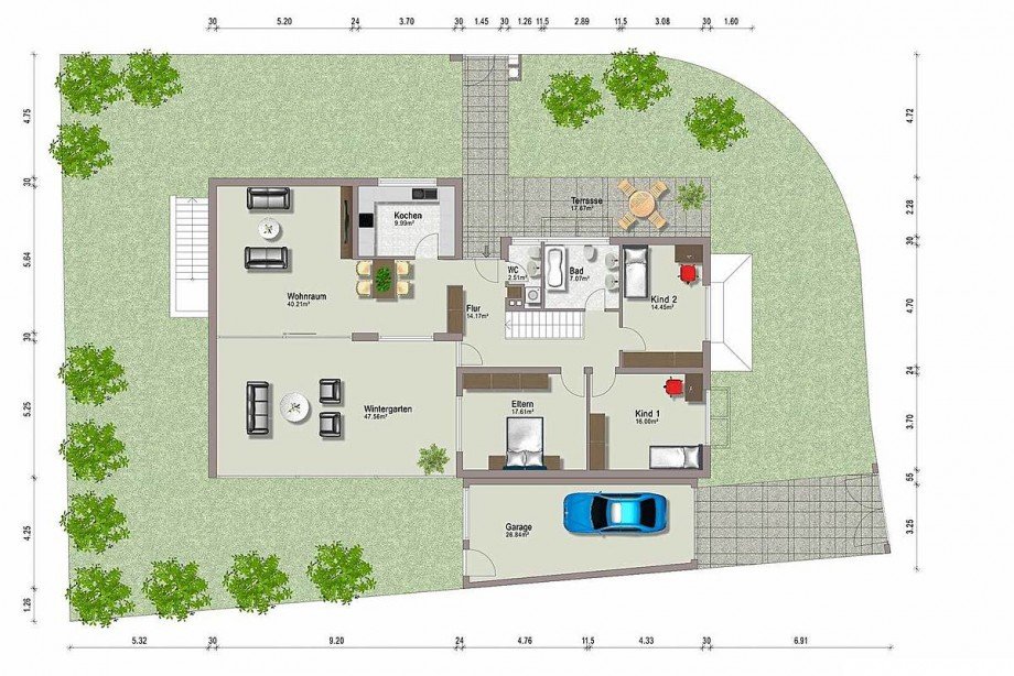 Grundriss EG Einfamilienhaus Bttelborn