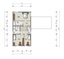 Grundriss oberer Bereich Kranichstein: Grozgiges Split-Level-Haus in moderner Bauform