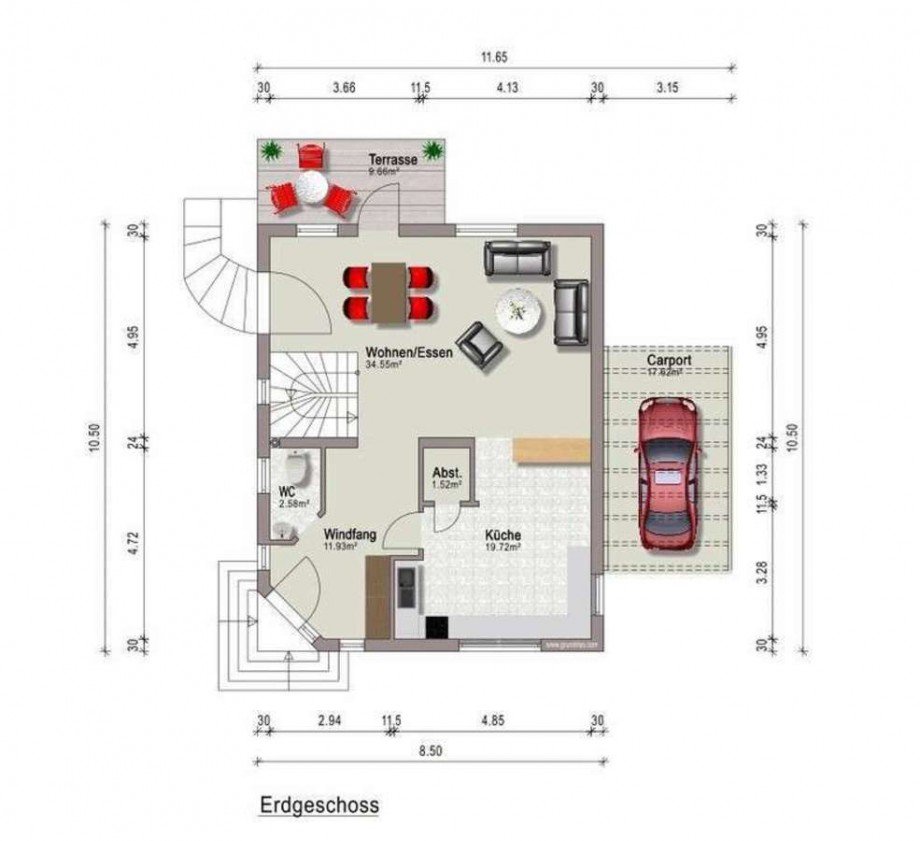 Grundriss EG Einfamilienhaus Weiterstadt