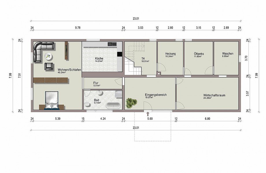 Grundriss EG Einfamilienhaus Reichelsheim (Odenwald)