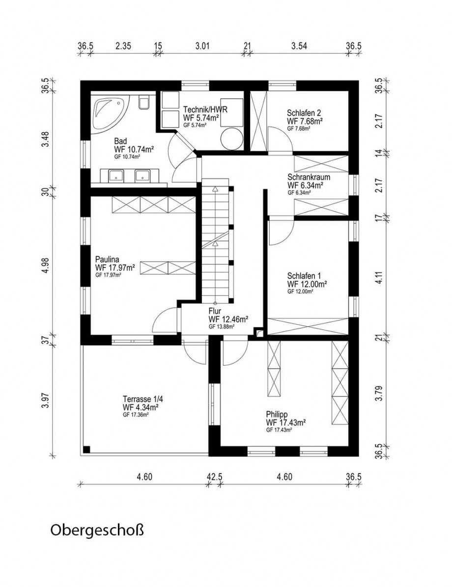 Grundriss OG Einfamilienhaus Messel
