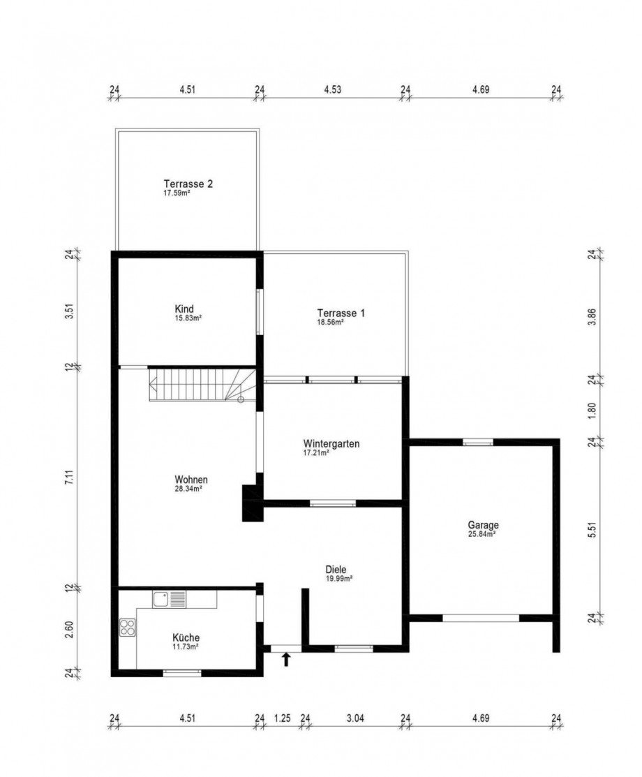 GR Erdgeschoss Einfamilienhaus Bickenbach