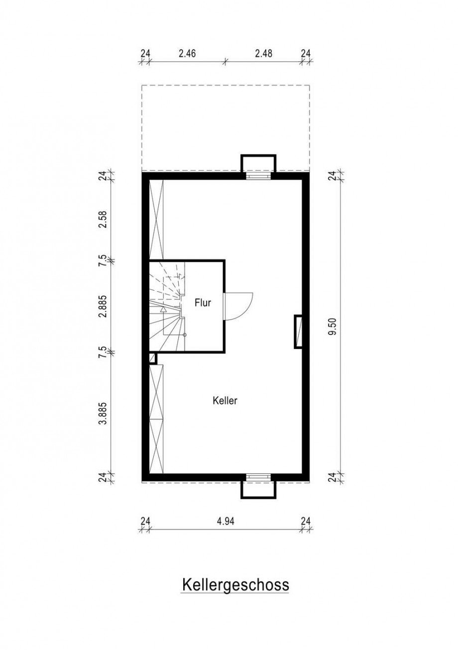 Grundriss KG Reihenmittelhaus Hattersheim am Main