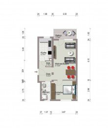 Grundriss Preisreduzierung! 2-Zimmerwohnung in 8-Familienhaus